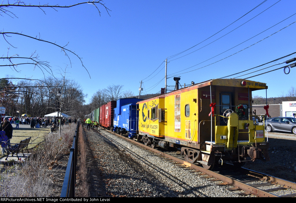 Rear view of the Susie Q Toys for Tots train